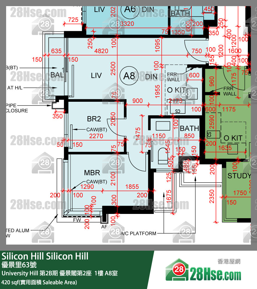Silicon Hill, Flat A8, 1/F, Scenic Tower 2, Phase 2b FloorPlan