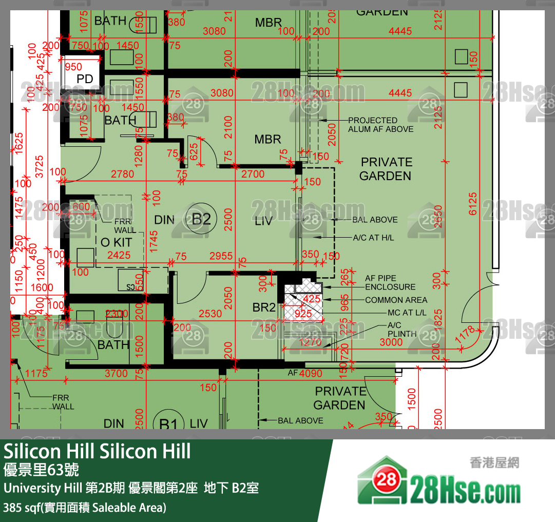 Silicon Hill University Hill 2B期 优景阁第2座  B2室 平面图