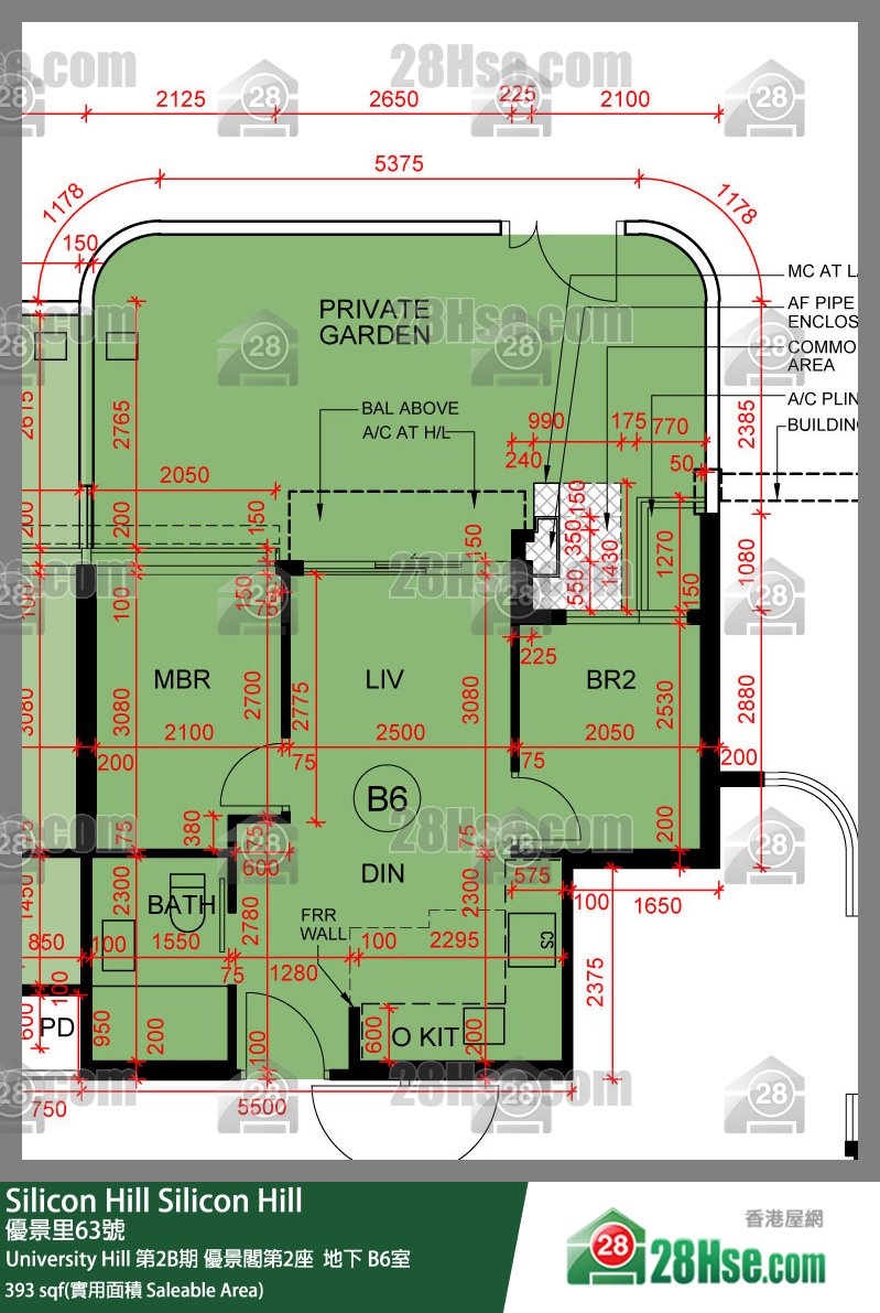 Silicon Hill,  Flat B6, G/f, Scenic Tower 2, University Hill Phase 2b FloorPlan