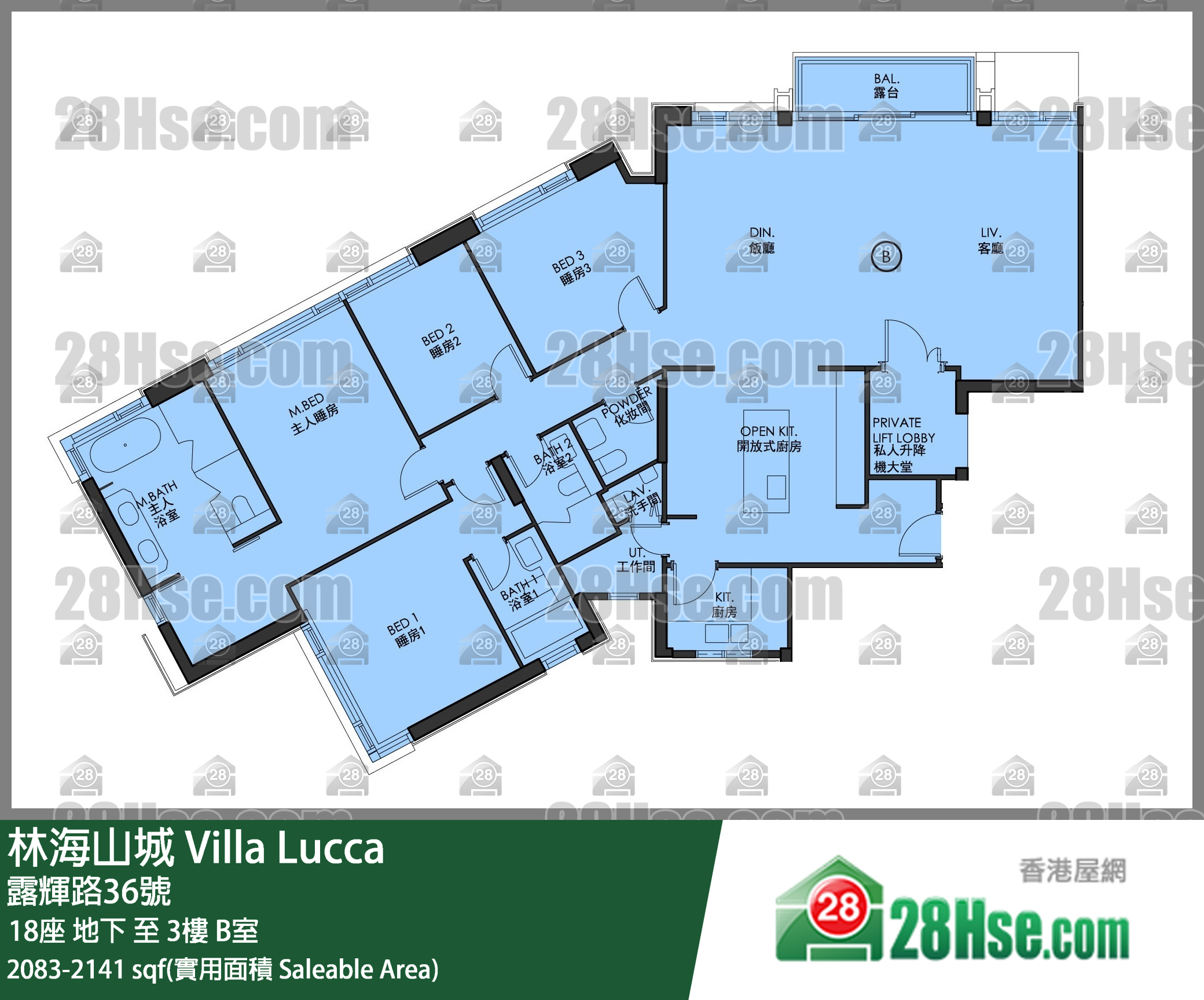 林海山城 大廈18座地下 B室 平面圖