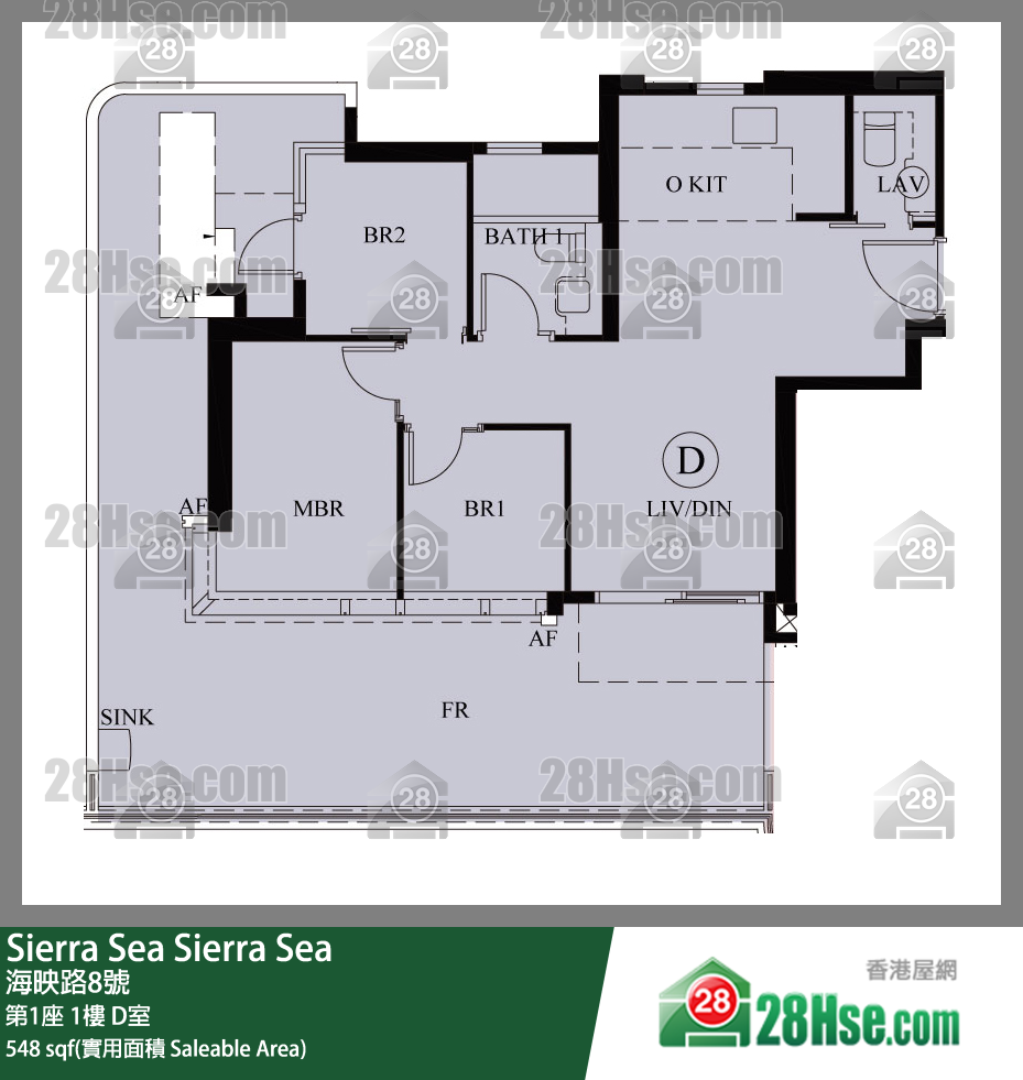 Sierra Sea 1A(2)期第1座1樓 D室 平面圖