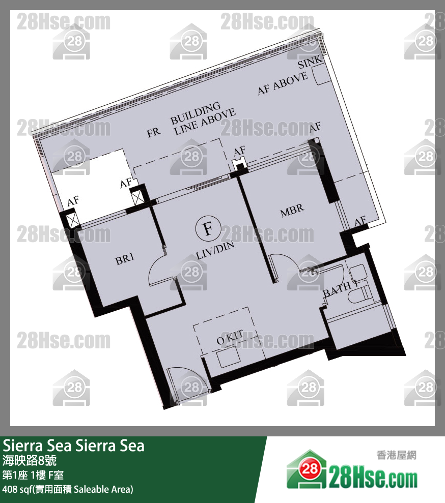 Sierra Sea 1A(2)期 第1座 1樓 F室 平面圖