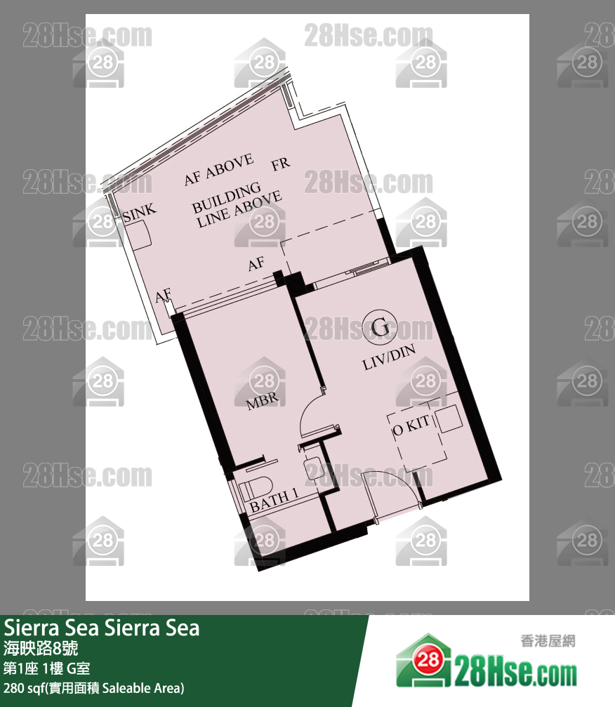 Sierra Sea 1A(2)期 第1座 1樓 G室 平面圖