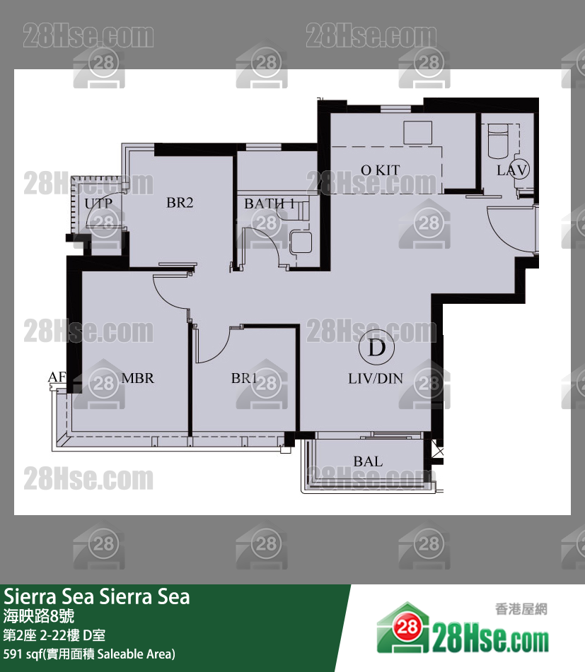 Sierra Sea 1A(2)期 第2座 3楼 D室 平面图