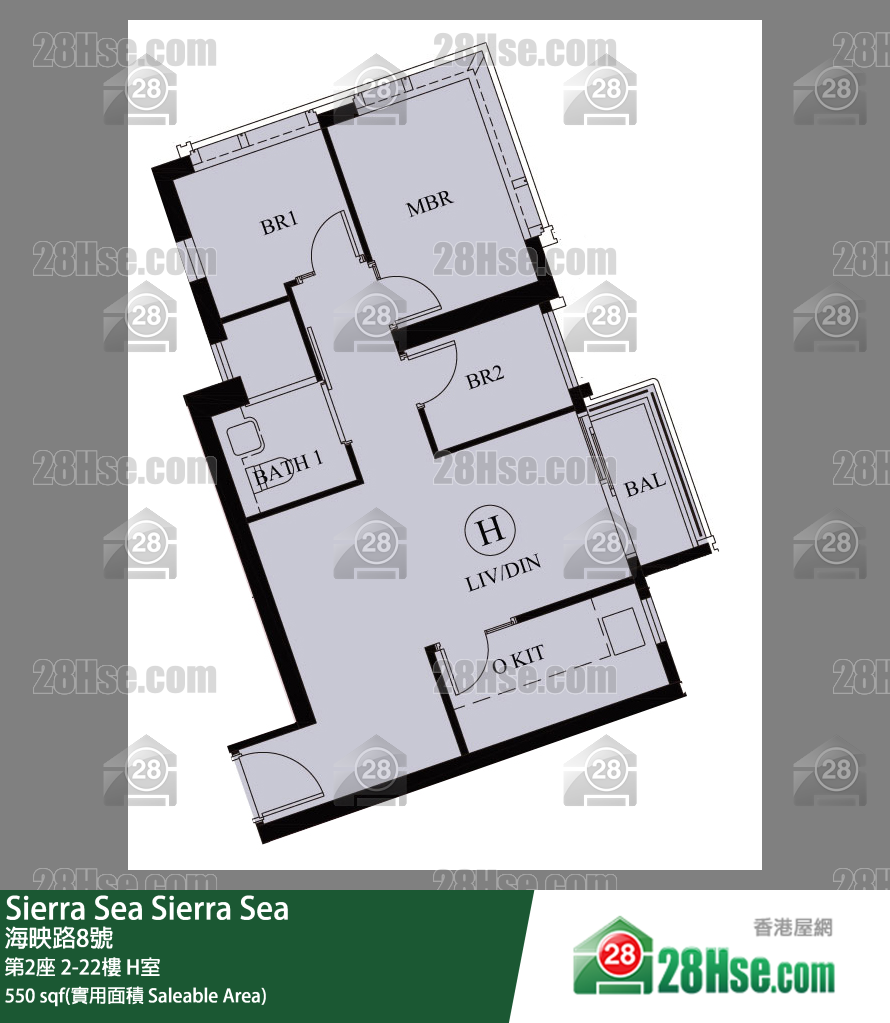Sierra Sea 1A(2)期 第2座 9楼 H室 平面图
