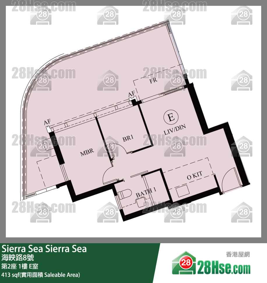 Sierra Sea 1A(2)期 第2座 1樓 E室 平面圖