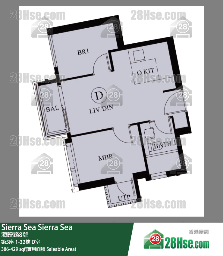 Sierra Sea 1A(2)期 第5座 26楼 D室 平面图