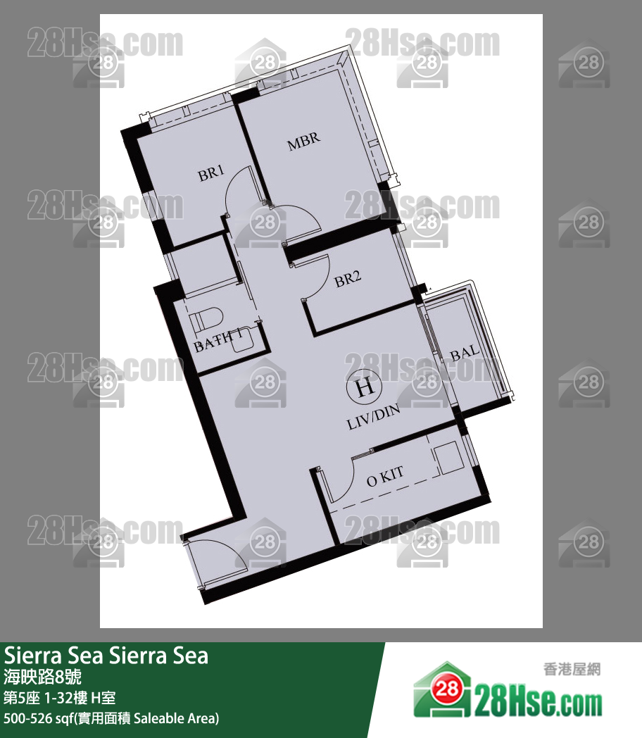 Sierra Sea 1A(2)期 第5座 30楼 H室 平面图