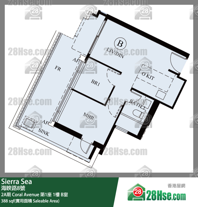 Sierra Sea 2A期 Coral Avenue 第1座 1楼 B室 平面图