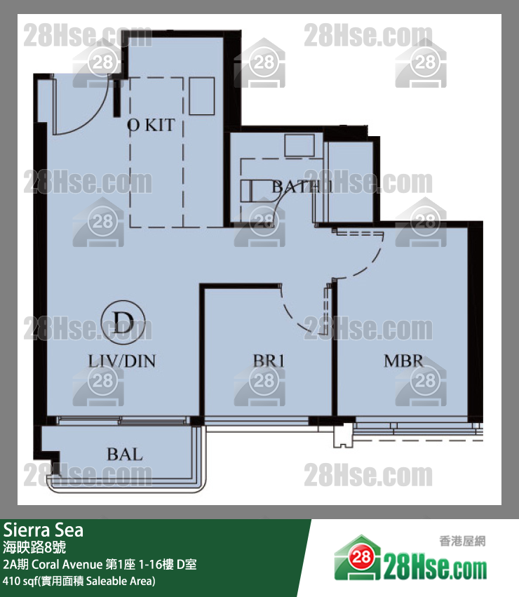 Sierra Sea 2A期 Coral Avenue 第1座 1楼 D室 平面图