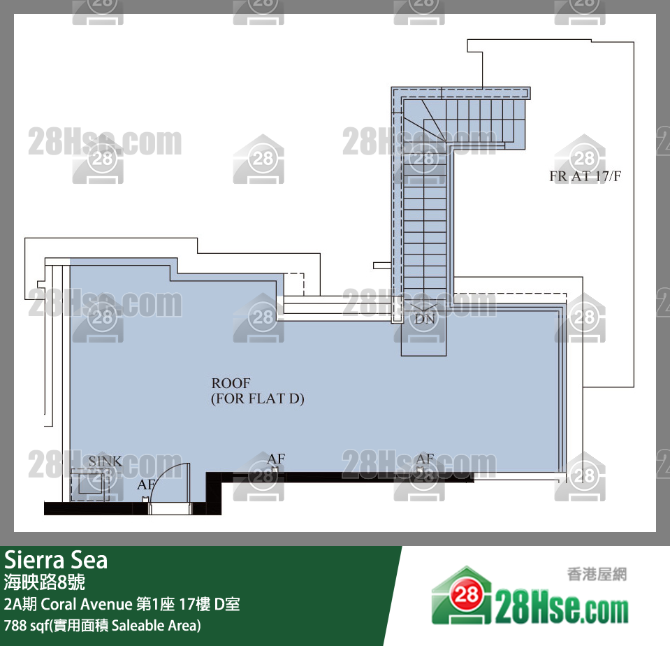 Sierra Sea 2A期Coral Avenue 第1座17楼 D室 平面图