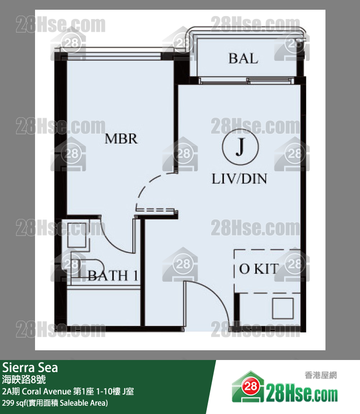 Sierra Sea 2A期 Coral Avenue 第1座 8楼 J室 平面图