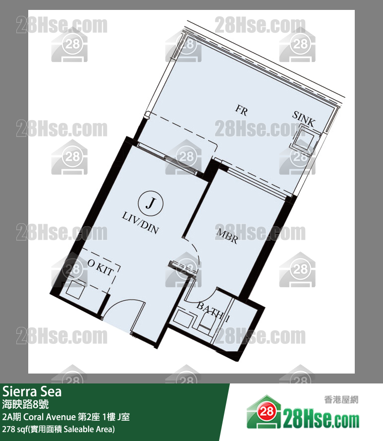 Sierra Sea 2A期Coral Avenue 第2座1楼 J室 平面图