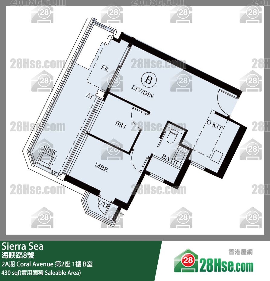 Sierra Sea 2A期Coral Avenue 第2座1楼 B室 平面图