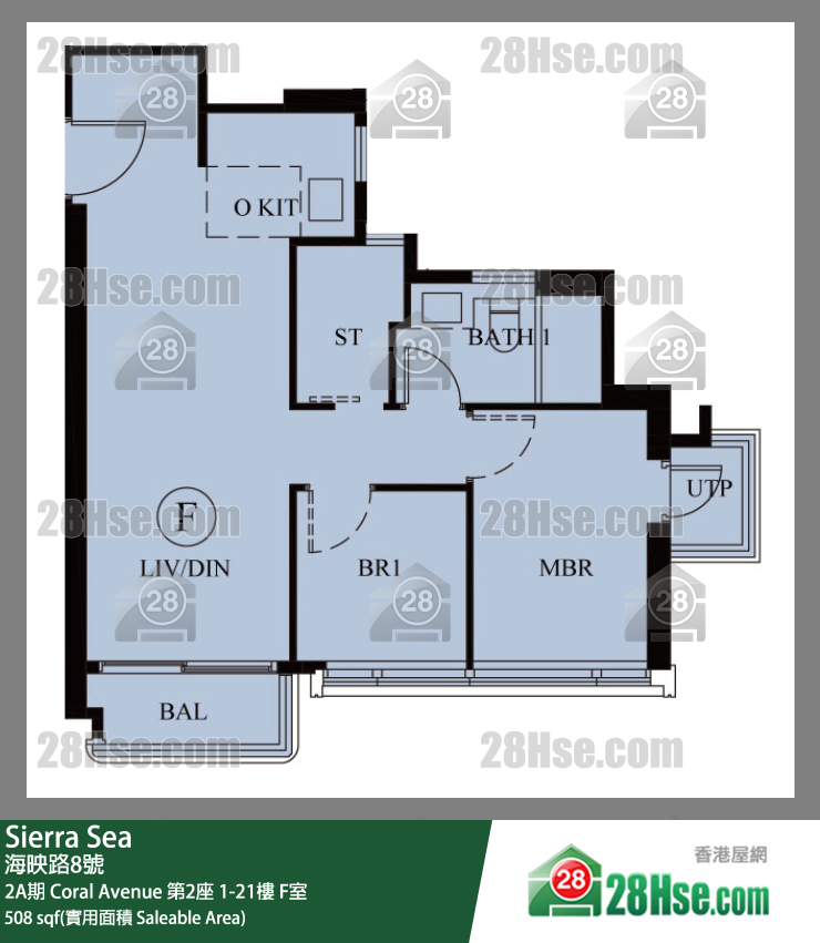 Sierra Sea 2A期 Coral Avenue 第2座 7楼 F室 平面图