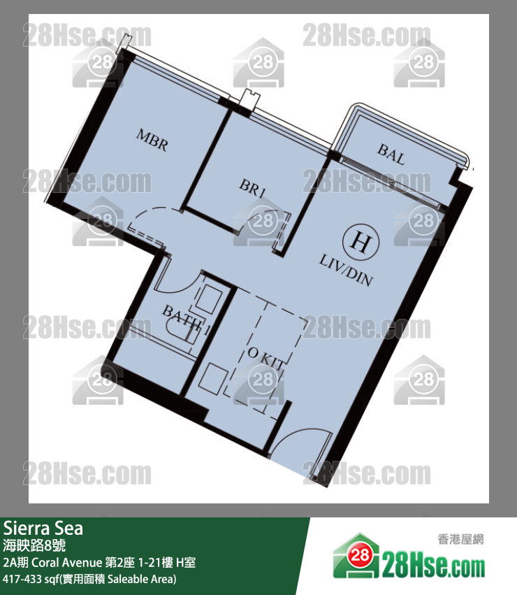 Sierra Sea 2A期 Coral Avenue 第2座 8楼 H室 平面图