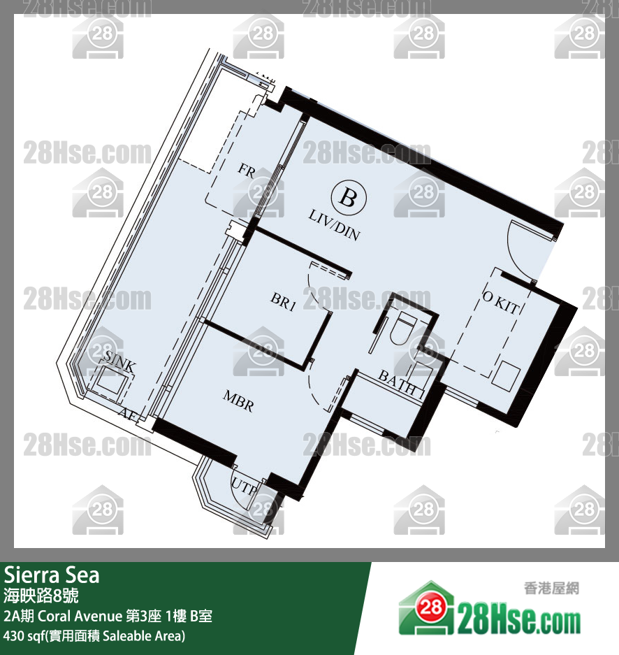 Sierra Sea 2A期Coral Avenue 第3座1樓 B室 平面圖