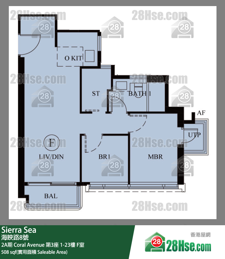 Sierra Sea 2A期 Coral Avenue 第3座 16楼 F室 平面图