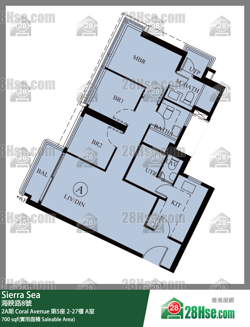 Sierra Sea 2A期 Coral Avenue 第5座 22樓 A室 平面圖