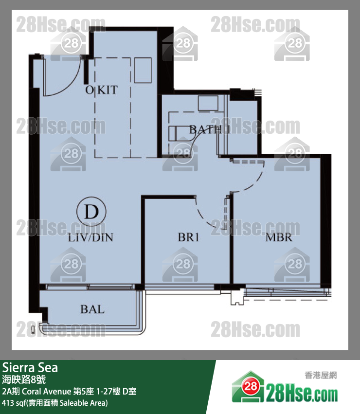 Sierra Sea 2A期 Coral Avenue 第5座 7楼 D室 平面图