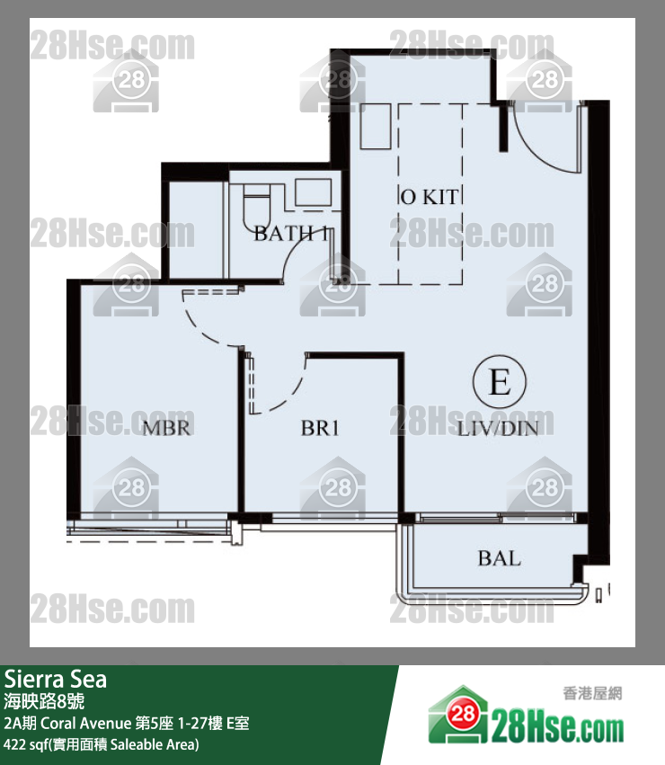 Sierra Sea 2A期 Coral Avenue 第5座 15樓 E室 平面圖