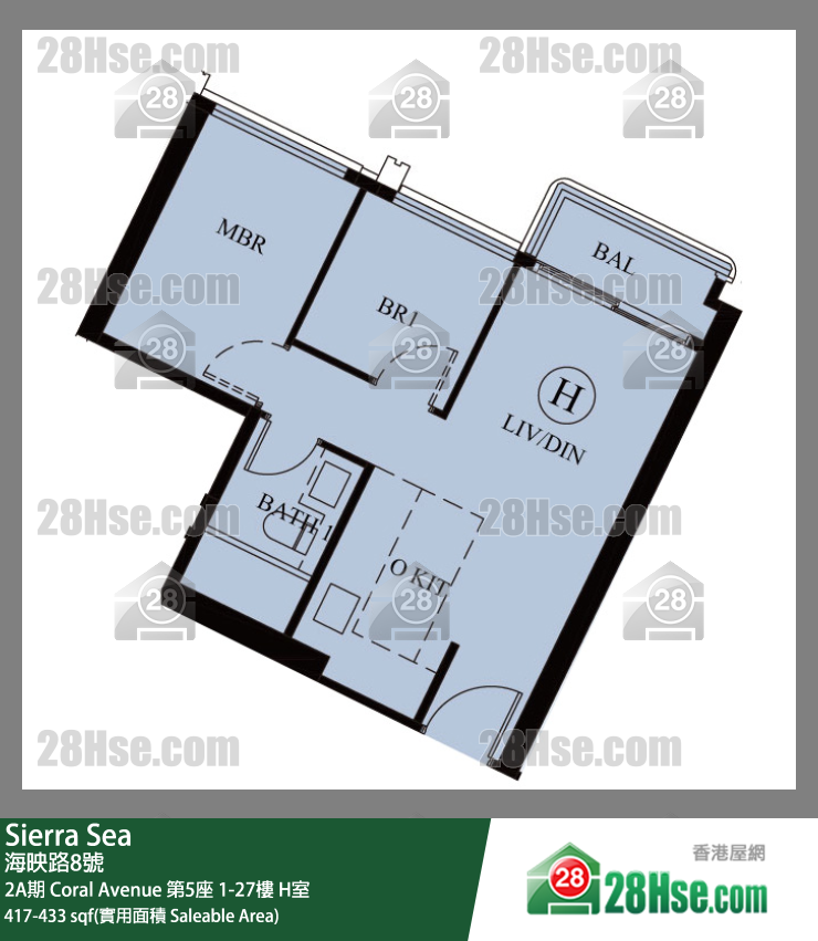 Sierra Sea 2A期 Coral Avenue 第5座 5楼 H室 平面图
