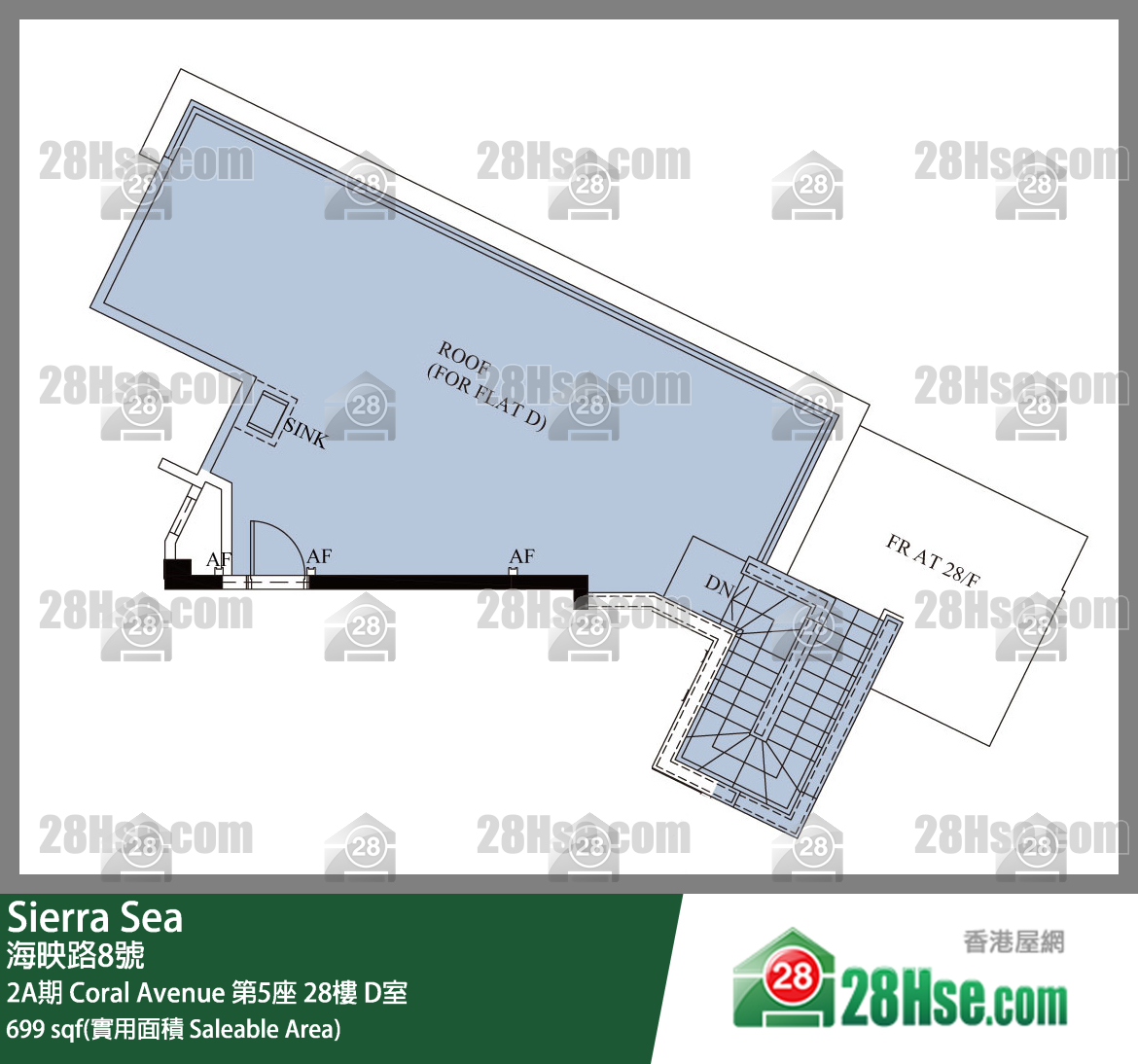 Sierra Sea 2A期Coral Avenue 第5座28楼 D室 平面图