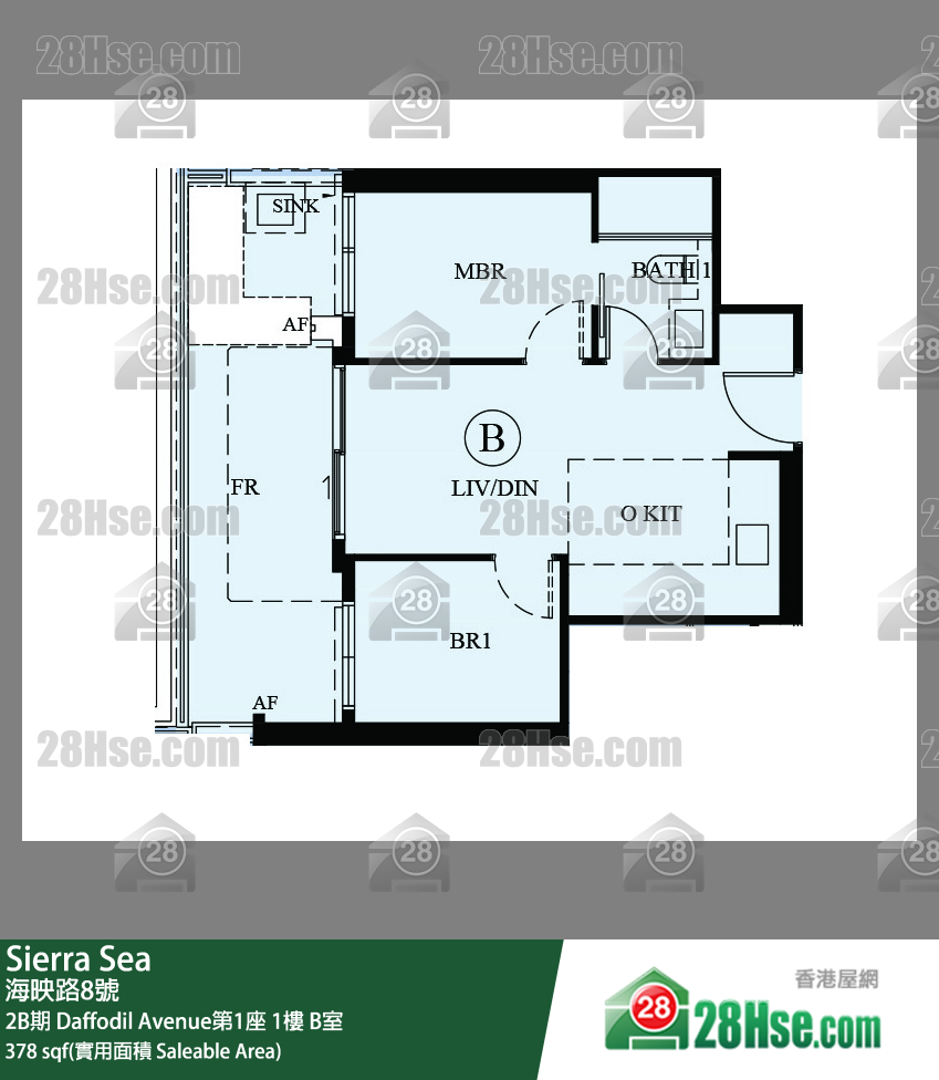 Sierra Sea 2B期 Daffodil Avenue第1座 1楼 B室 平面图