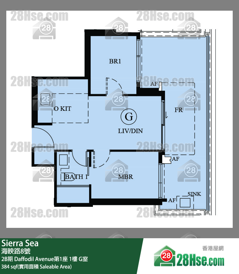 Sierra Sea 2B期 Daffodil Avenue第1座 1楼 G室 平面图