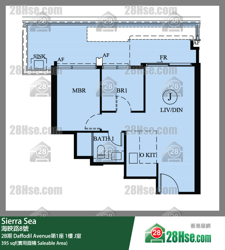 Sierra Sea 2B期 Daffodil Avenue第1座 1楼 J室 平面图
