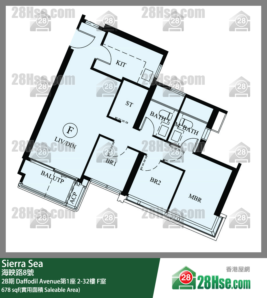Sierra Sea 2B期 Daffodil Avenue第1座 27樓 F室 平面圖
