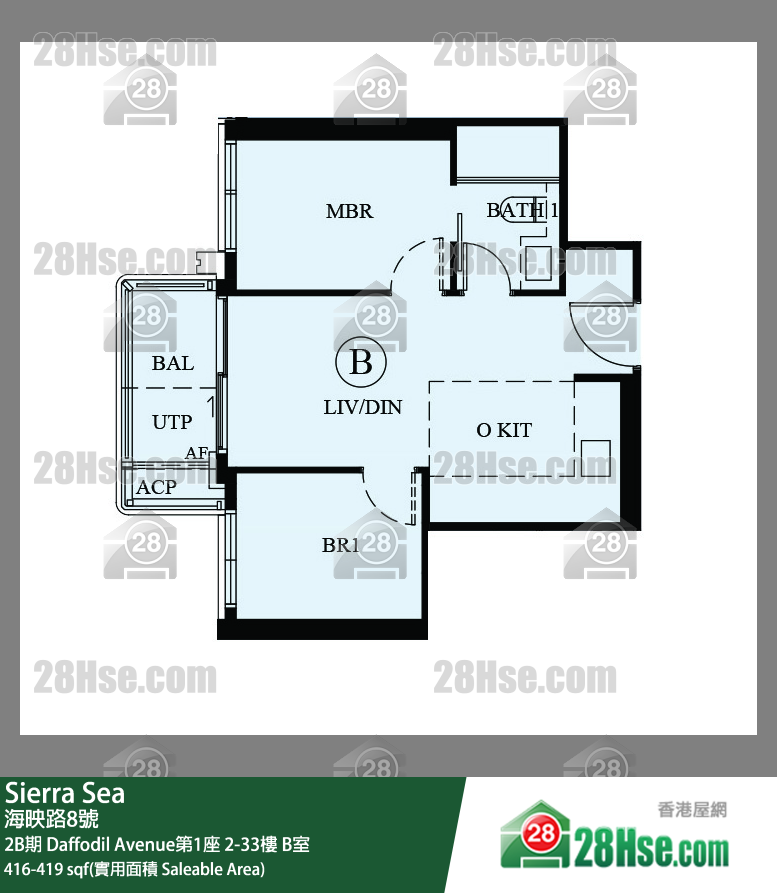 Sierra Sea 2B期 Daffodil Avenue第1座 10楼 B室 平面图