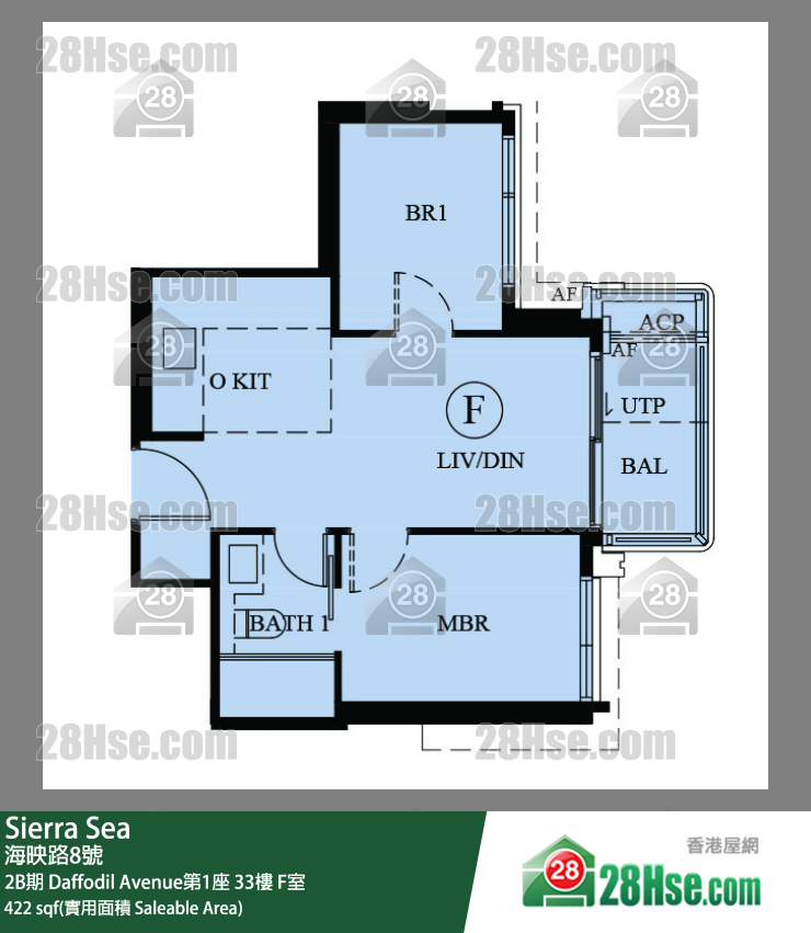 Sierra Sea 2B期 Daffodil Avenue第1座 33楼 F室 平面图