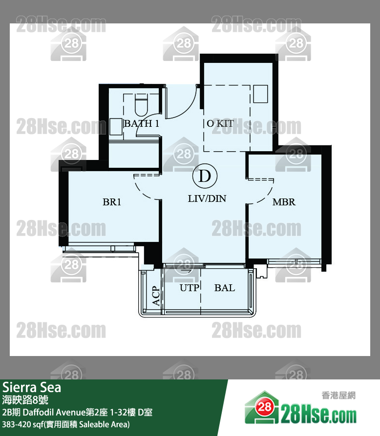 Sierra Sea 2B期 Daffodil Avenue第2座 3樓 D室 平面圖