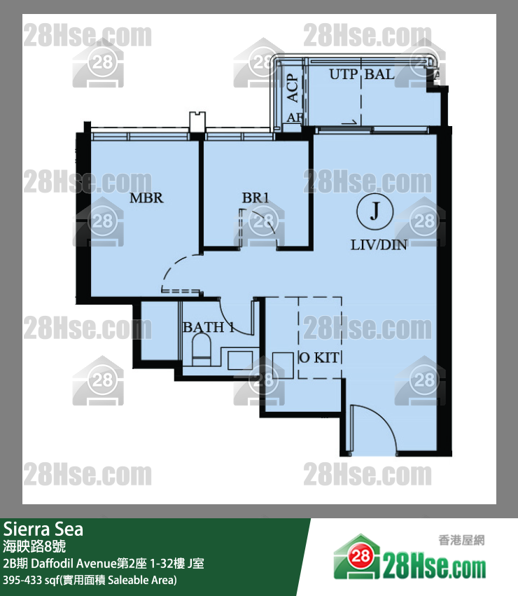 Sierra Sea 2B期 Daffodil Avenue第2座 2樓 J室 平面圖