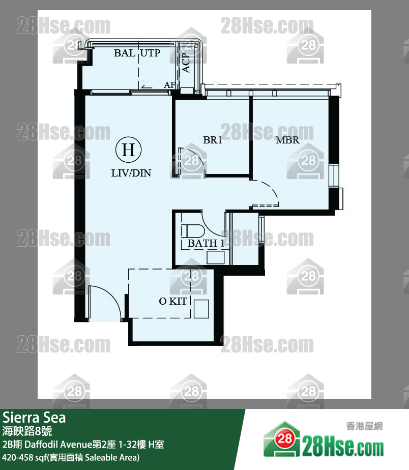 Sierra Sea 2B期 Daffodil Avenue第2座 12樓 H室 平面圖