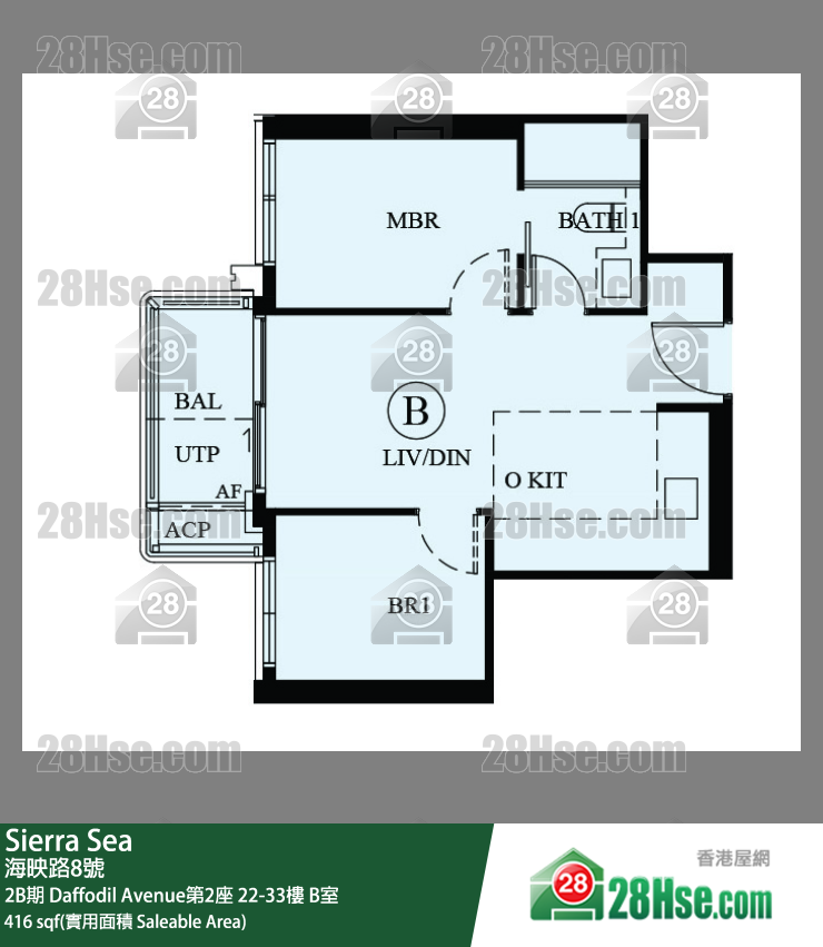 Sierra Sea 2B期 Daffodil Avenue第2座 31樓 B室 平面圖