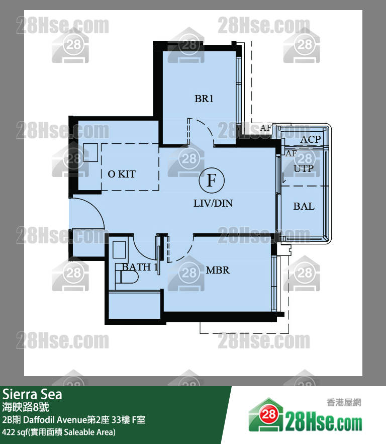 Sierra Sea 2B期 Daffodil Avenue第2座 33樓 F室 平面圖