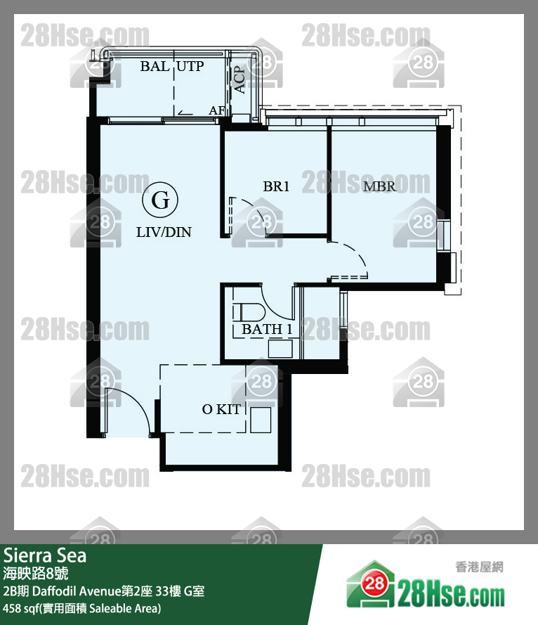 Sierra Sea 2B期 Daffodil Avenue第2座 33楼 G室 平面图