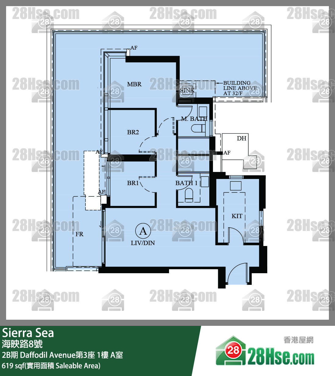 Sierra Sea 2B期Daffodil Avenue第3座1楼 A室 平面图