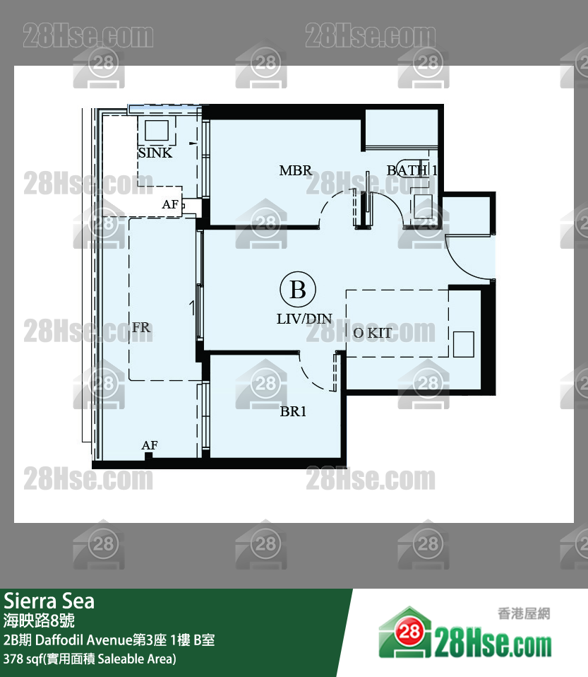 Sierra Sea 2B期 Daffodil Avenue第3座 1樓 B室 平面圖