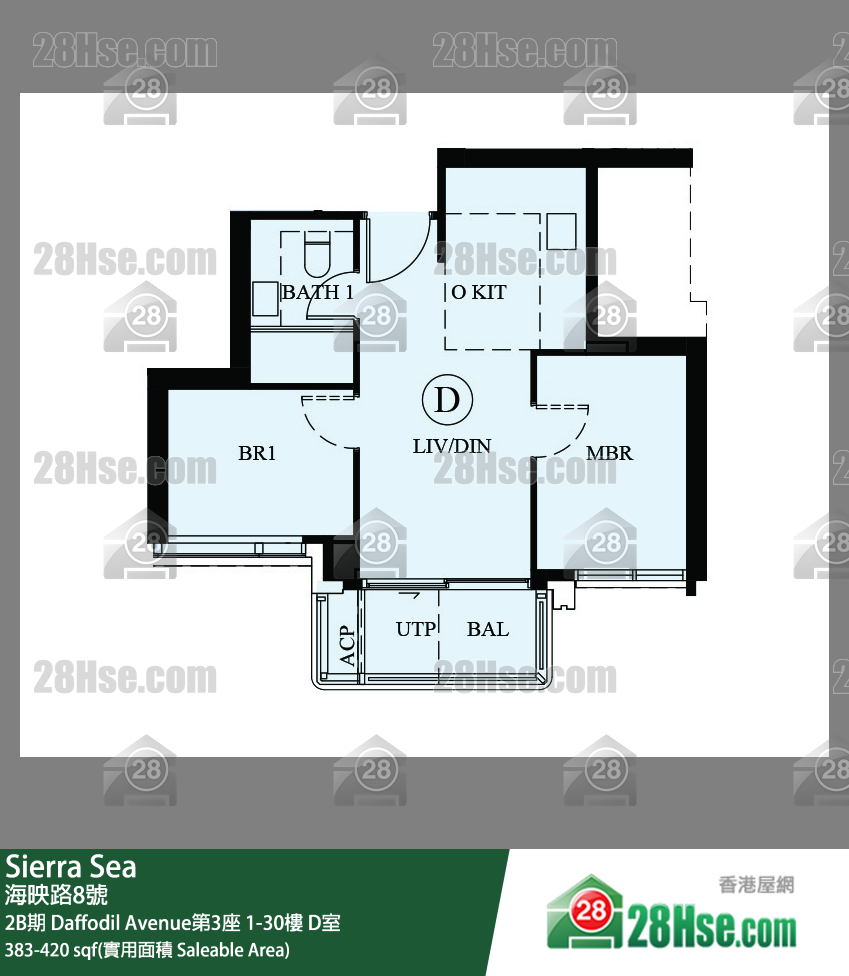 Sierra Sea 2B期 Daffodil Avenue第3座 9樓 D室 平面圖