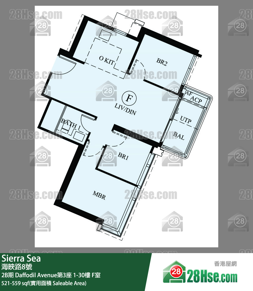 Sierra Sea 2B期 Daffodil Avenue第3座 29樓 F室 平面圖