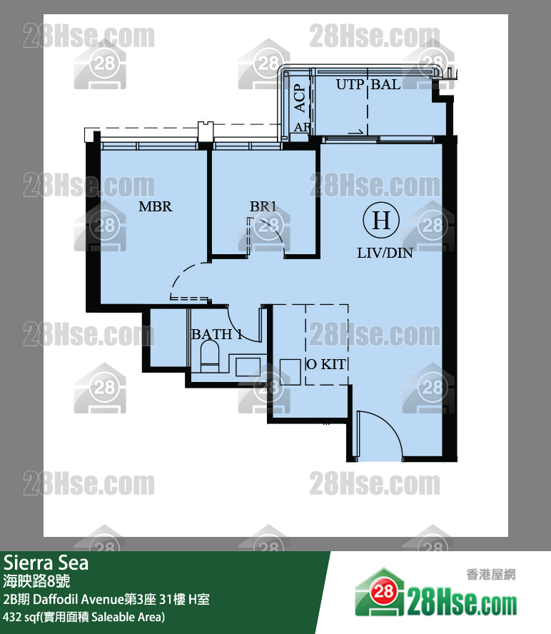 Sierra Sea 2B期 Daffodil Avenue第3座 31楼 H室 平面图