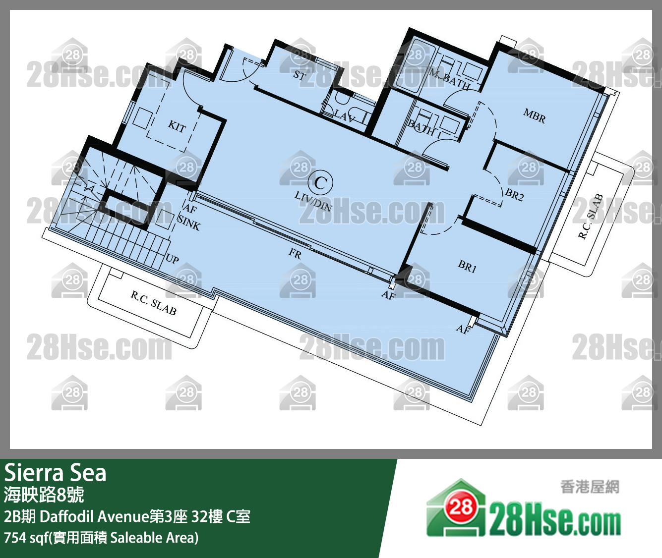Sierra Sea 2B期Daffodil Avenue第3座32楼 C室 平面图