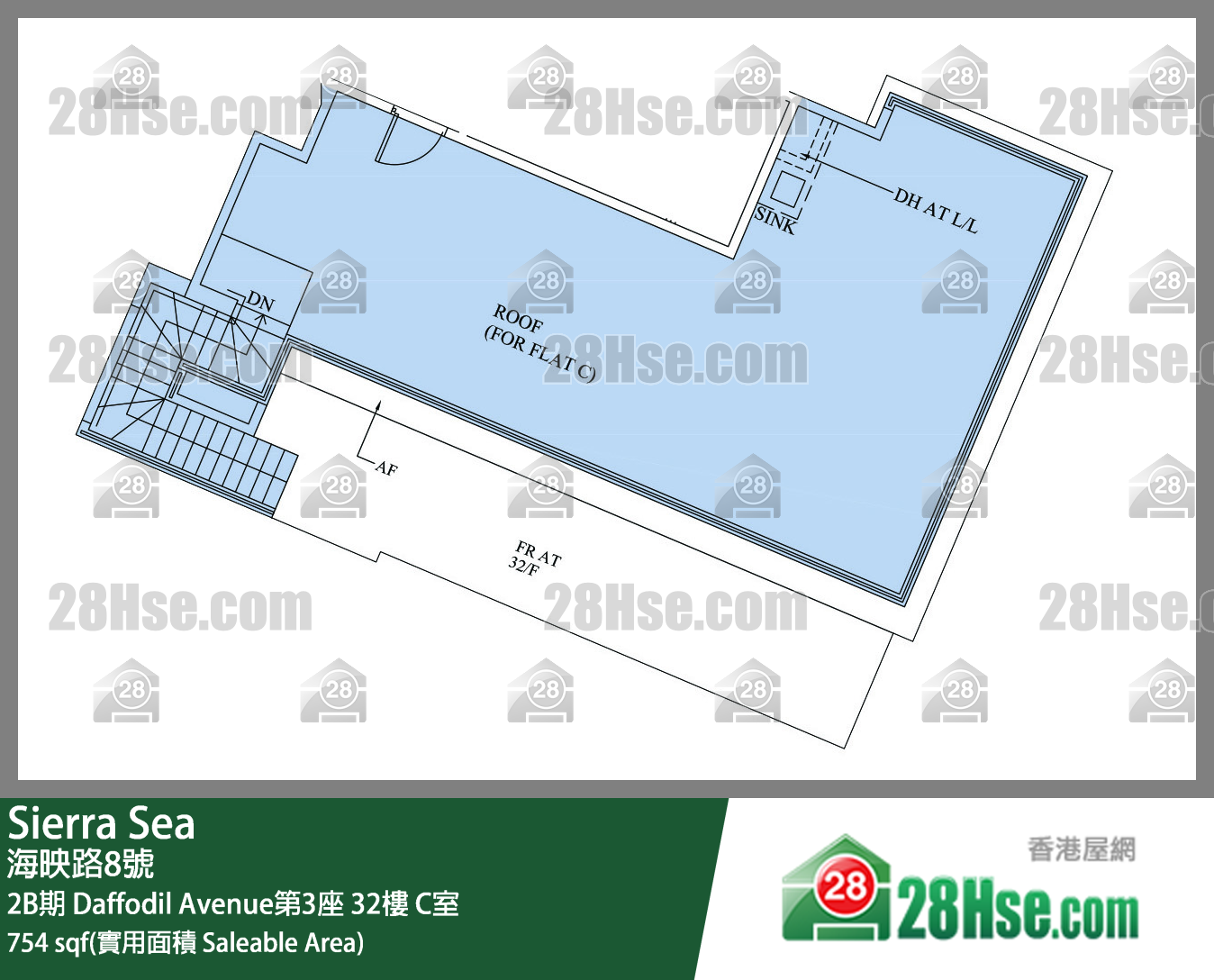 Sierra Sea 2B期Daffodil Avenue第3座32楼 C室 平面图