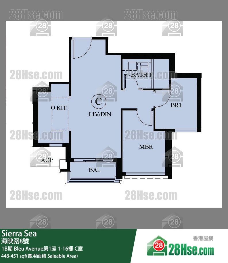 Sierra Sea 1B期 Bleu Avenue第1座 10楼 C室 平面图