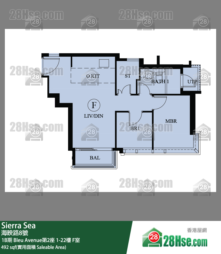 Sierra Sea 1B期 Bleu Avenue第2座 10楼 F室 平面图