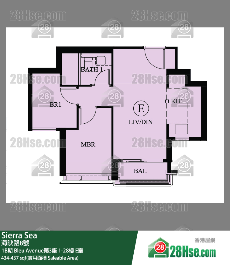 Sierra Sea 1B期 Bleu Avenue第3座 10楼 E室 平面图