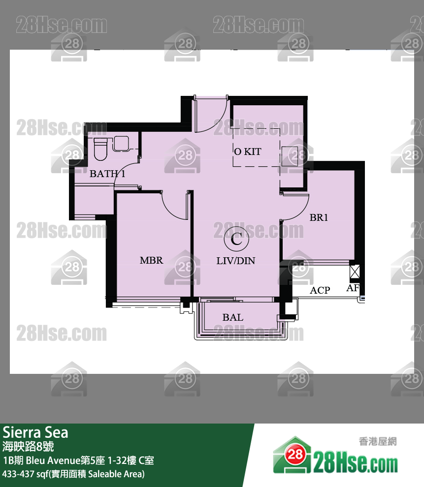 Sierra Sea 1B期 Bleu Avenue第5座 7楼 C室 平面图
